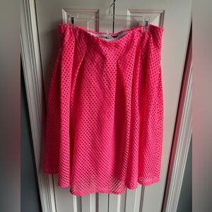Blush Brand Womens Neon Pink Lattice Midi Skirt Size 2X